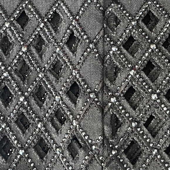 M2 - #53 Joseph Ribkoff black denim jeans with diamond cutout, size 10 - Picture 2 of 7